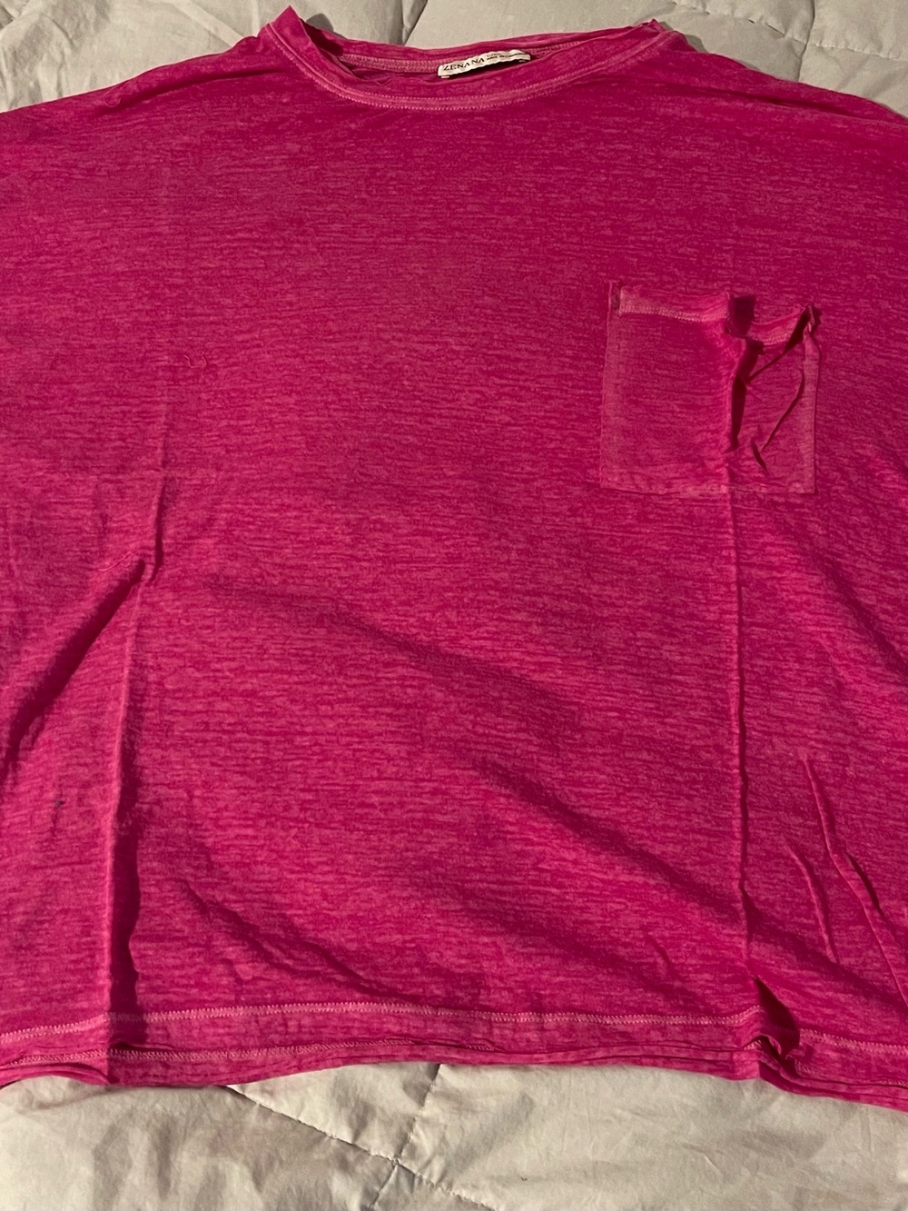 Zenana Outfitters Fuchsia Pocket Tee